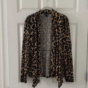 Roz & Ali Animal Print Open Cardigan S/M